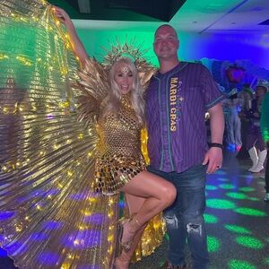 Gold Sequin Short Sleeve Dress